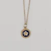 Colar Caramujo Azul em Prata Dourada