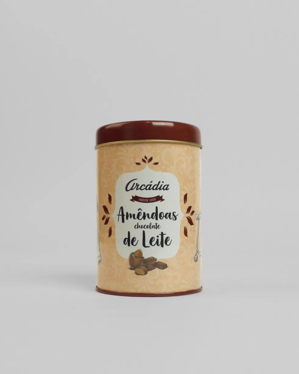 Lata de Amêndoas de Chocolate Leite | Arcádia