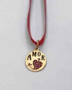 Medalha prata dourada AMOR