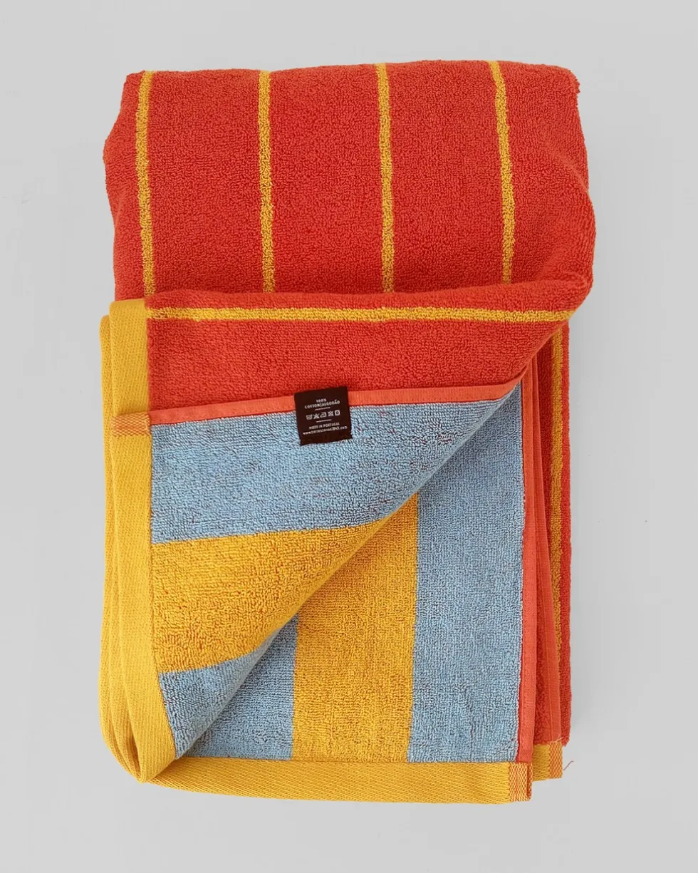 Toalha de praia Pena - amarelo, cor de laranja/amarelo, azul | Torres Novas